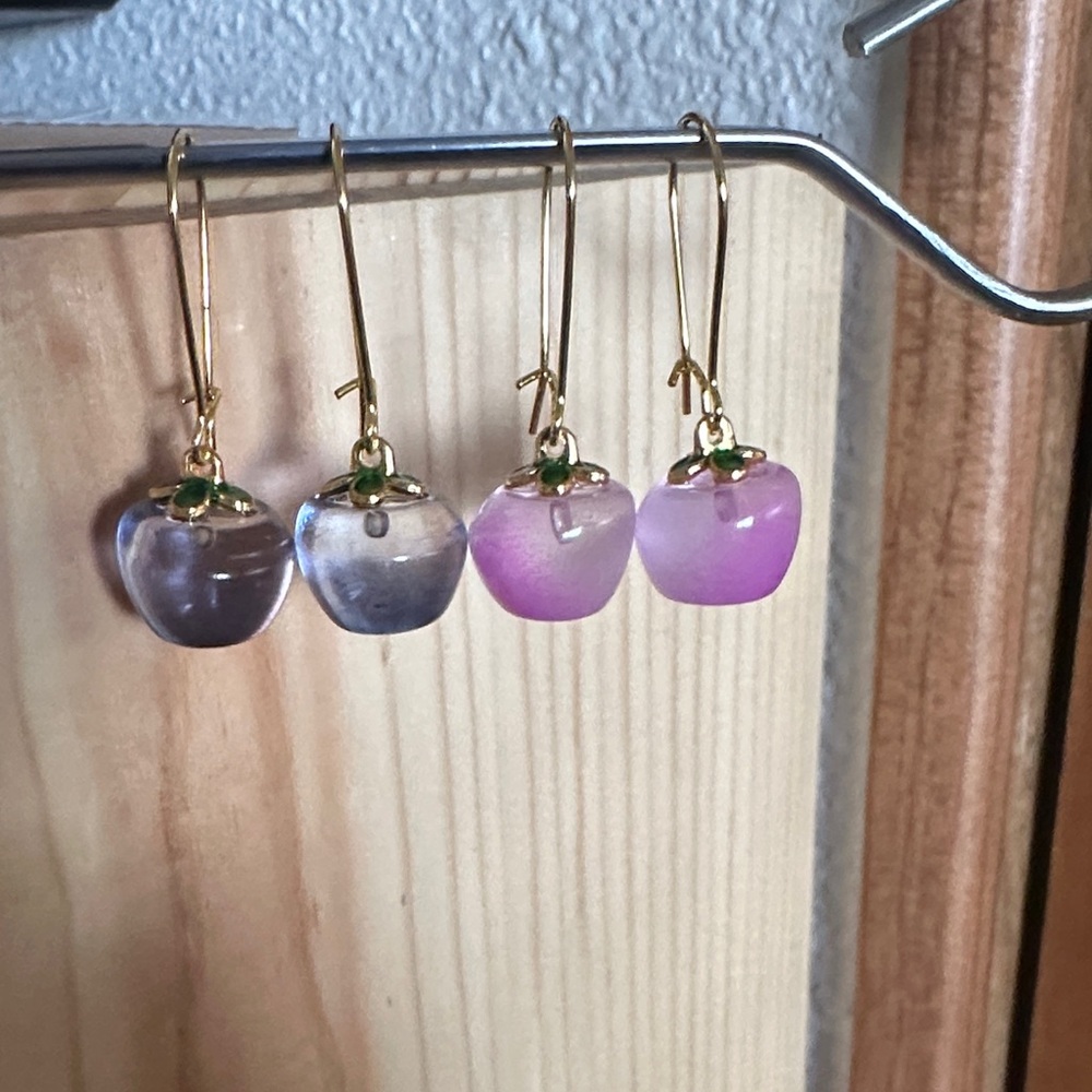 Elegant Glass Apple Earrings